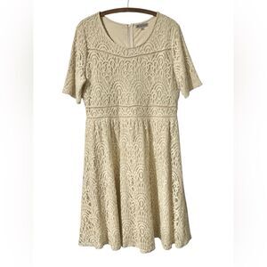 DE Collection Dress Size XL Lace Ivory Off White Wedding Graduation Formal